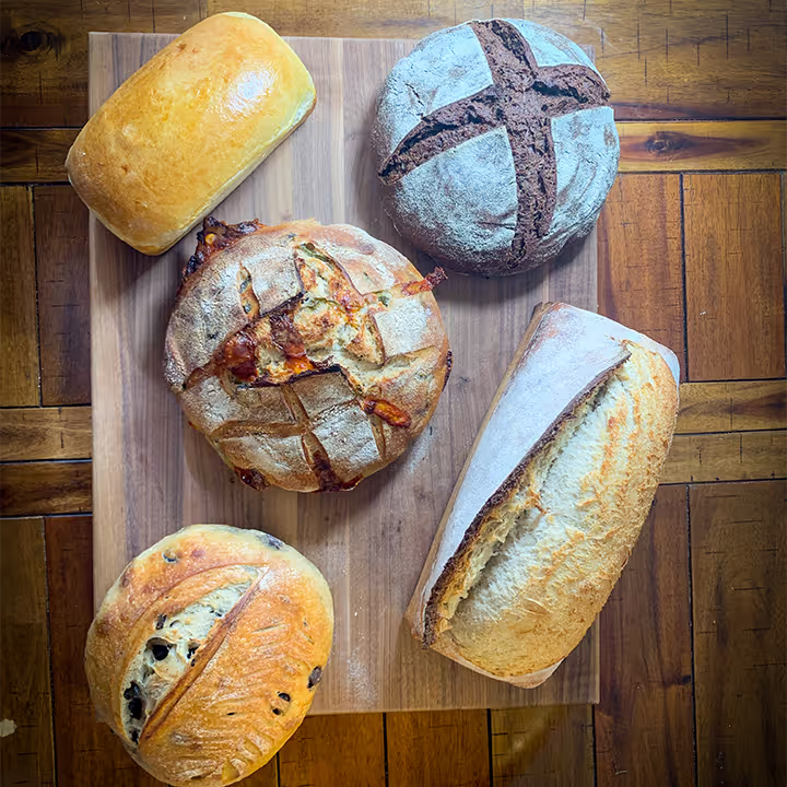 A spread of fresh breads